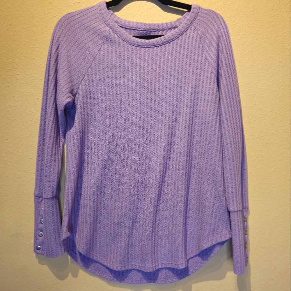 Chaser Purple Ribbed Sweater Size Medium